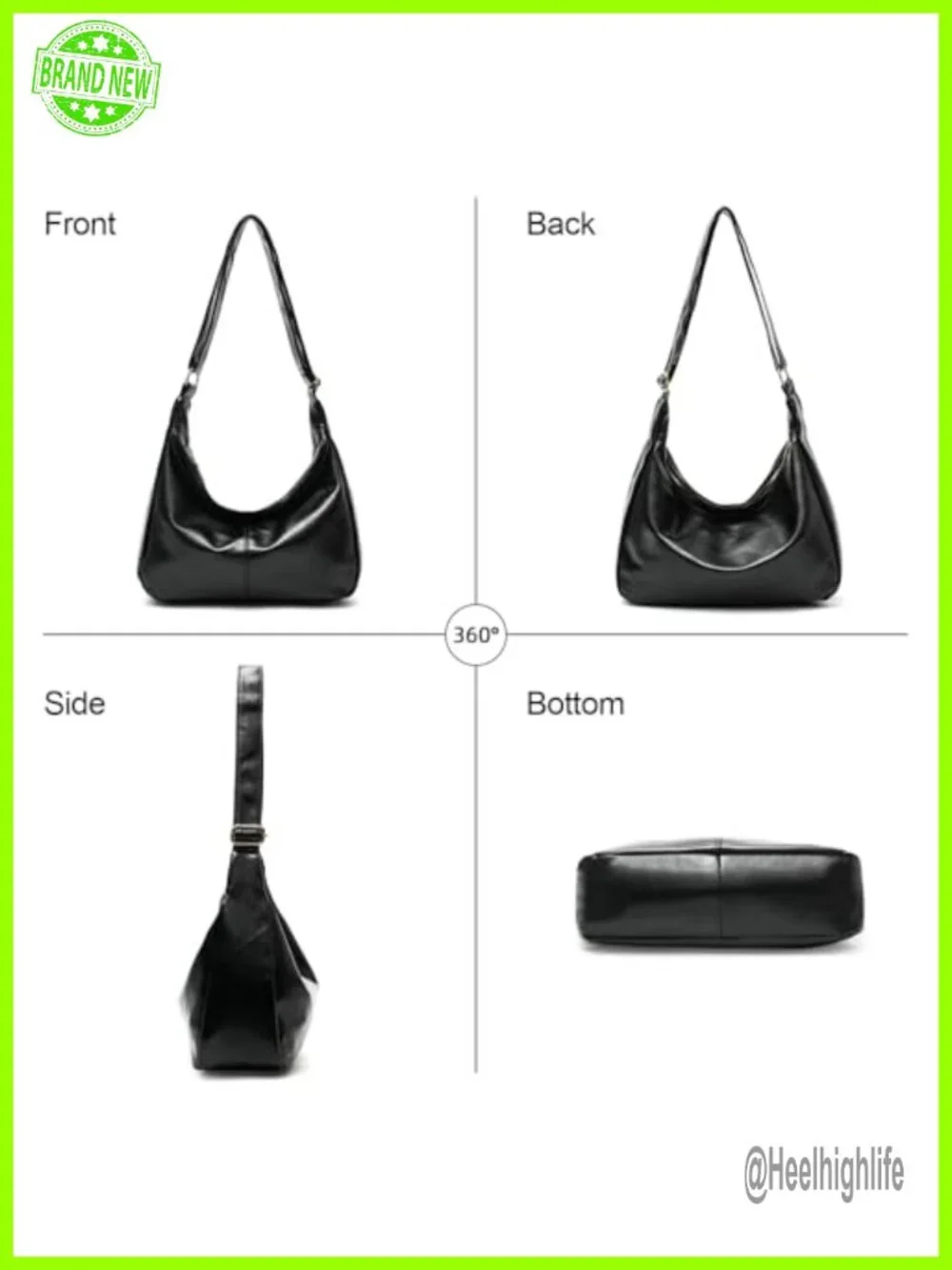 Slouchy Vegan Leather Hobo Bag Crossbody Tote Purse Shoulder Bag Women